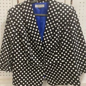 Tahari Black and White Polka Dot Blazer